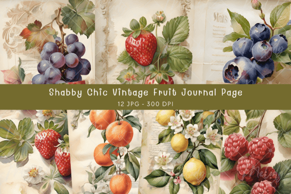 Download Shabby Chic Vintage Fruit Journal Pages - Journal pages Collection