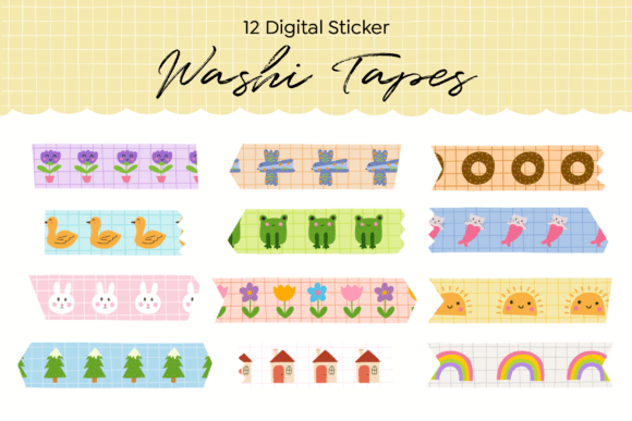 Download Digital Washi Tapes Plaid Doodle - Plaid Collection
