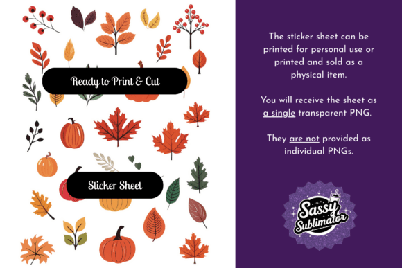 Download Fall Leaves &amp; Pumpkin Sticker Sheet - Pumpkin sticker sheet Collection