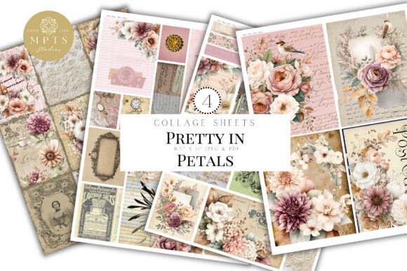 Download Vintage Floral Collage Sheets - Collage sheets Collection
