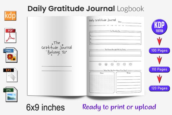 Download Daily Gratitude Journal Log Book | KDP I - Daily gratitude journal Collection