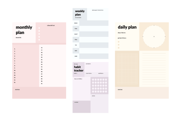 Download Colorful Printable Planner Template Set - Printable planner template Collection