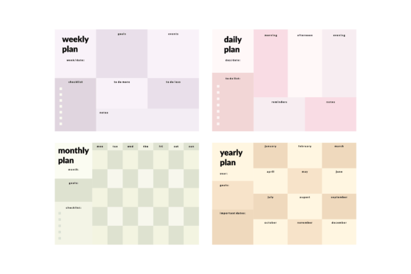 Download Colorful Printable Planner Template Set - Printable planner template Collection