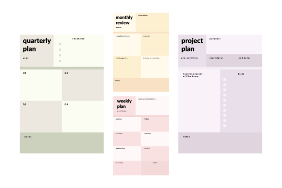 Download Colorful Printable Planner Template Set - Printable planner template Collection