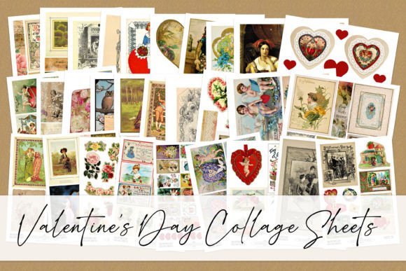Download Vintage Valentine's Day Collage Sheets - Collage sheets Collection