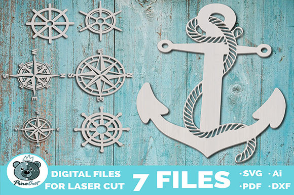 Download Anchor, Laser Cut File, Glow Forge File - Anchor Collection