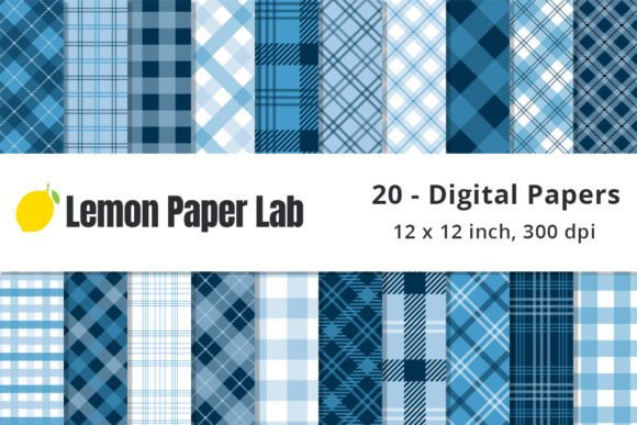 Download Winter Blue Plaid Digital Background - Plaid Collection