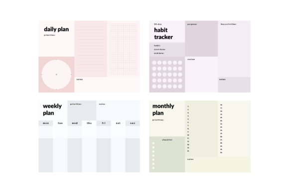 Download Colorful Printable Planner Template Set - Printable planner template Collection