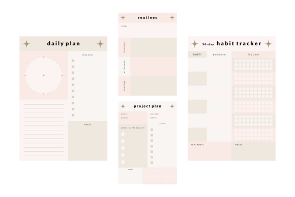 Download Pastel Printable Planner Template Set - Printable planner template Collection