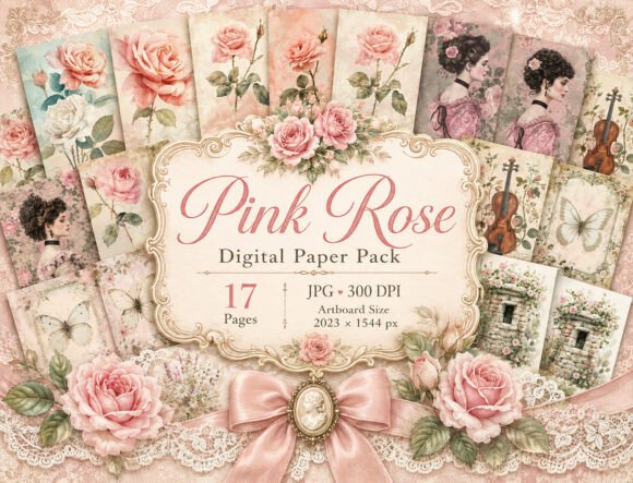 Download Vintage Rose Junk Journal Pages - Journal pages Collection