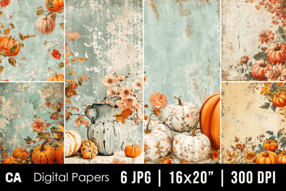 Download Vintage Autumn Pumpkins Journal Pages - Journal pages Collection